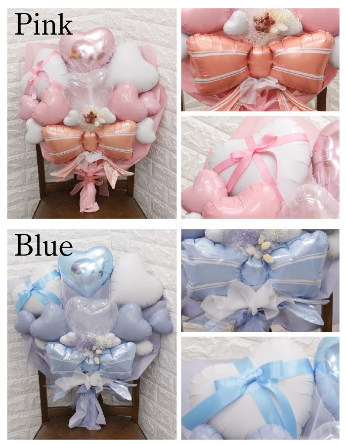 卒業式を華やぐ大きなリボンのバルーンブーケ