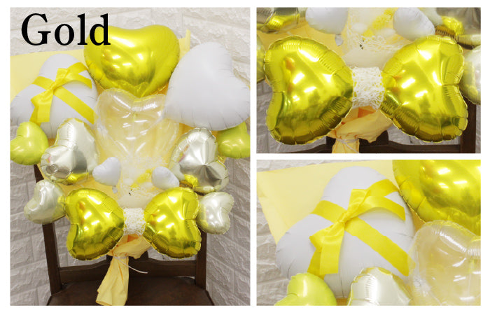 卒業式を華やぐ大きなリボンのバルーンブーケ