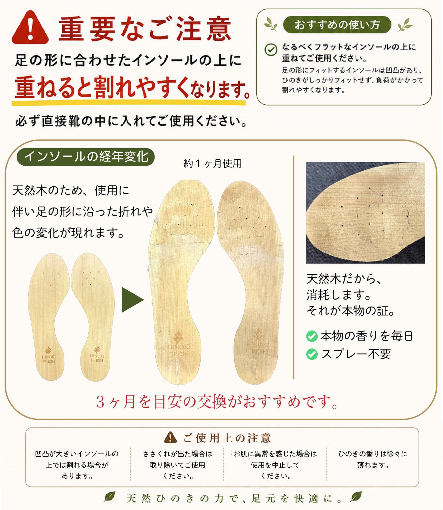 ひのきインソール オーダーメイド定期コース