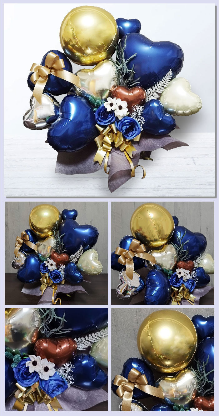 落ち着いたカラー-バルーンギフト-navygold1248