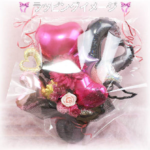 ブラックとピンクバルーンアレンジ♪結婚式や誕生日開店祝いに大人気のアレンジです 	bp1205