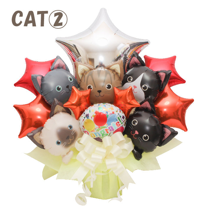 可愛いワンコとニャンコのバルーンアレンジです!ペットサロンの開店や周年におすすめです! pet1021