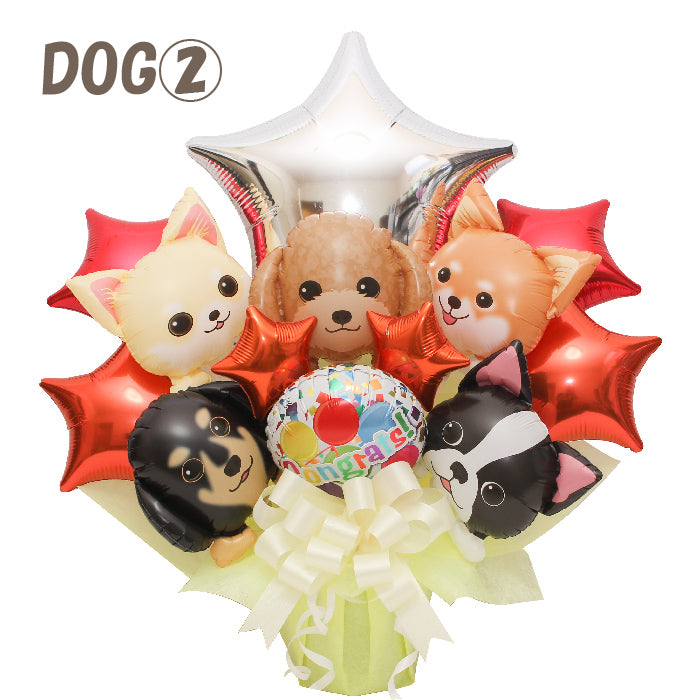 可愛いワンコとニャンコのバルーンアレンジです!ペットサロンの開店や周年におすすめです! pet1021