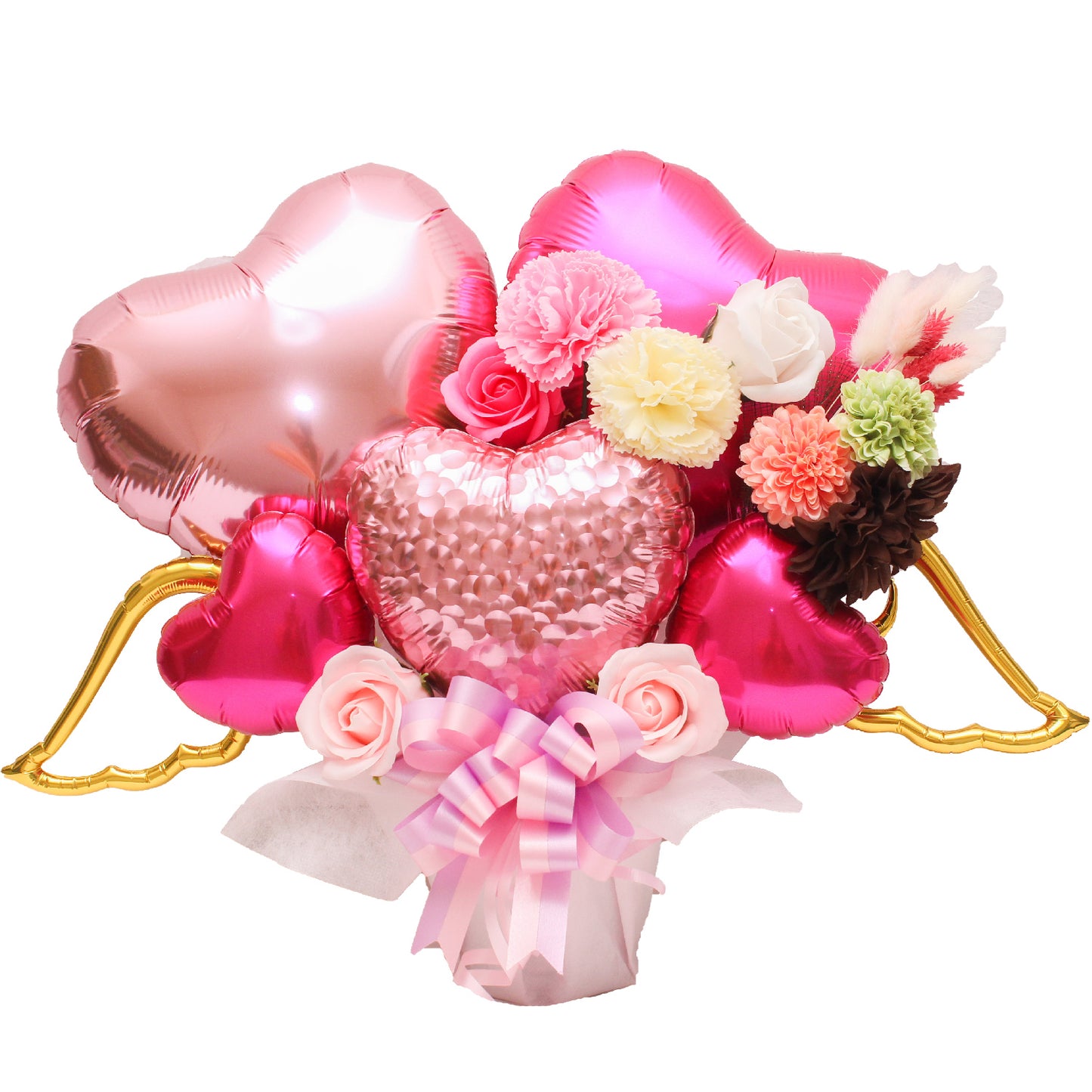 可愛いピンクのバルーンアレンジ♪結婚式や誕生日開店祝いに大人気のアレンジです pink1023