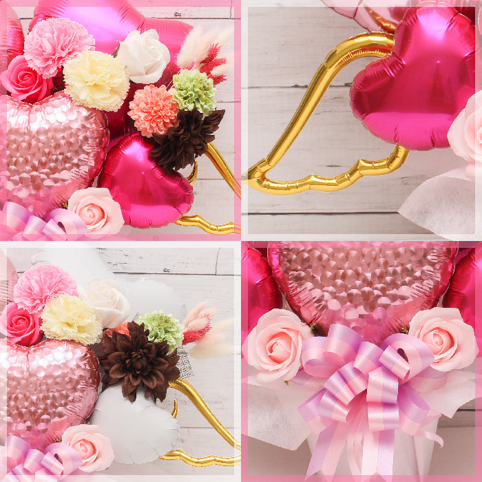 可愛いピンクのバルーンアレンジ♪結婚式や誕生日開店祝いに大人気のアレンジです pink1023