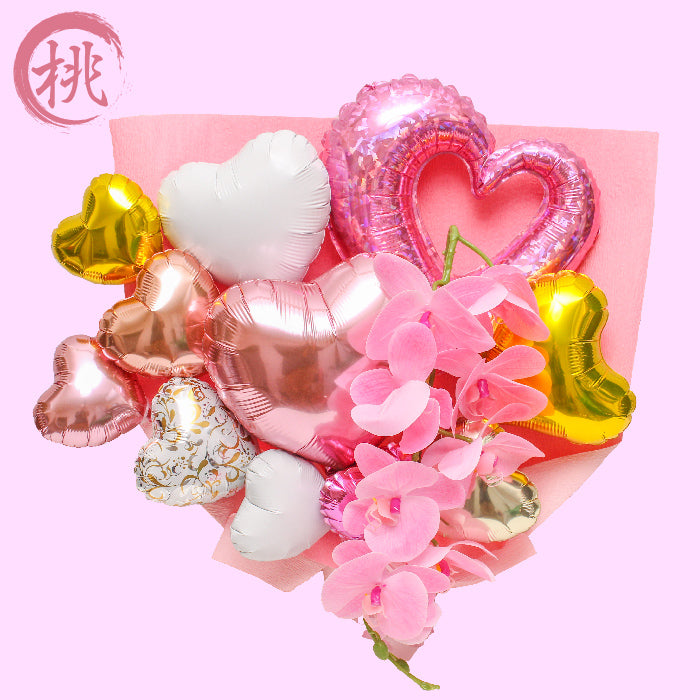 胡蝶蘭のアーティフィシャルフラワーのバルーンアレンジ♪結婚式や誕生日開店祝いに大人気のアレンジです ran1231