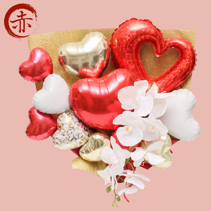 胡蝶蘭のアーティフィシャルフラワーのバルーンアレンジ♪結婚式や誕生日開店祝いに大人気のアレンジです ran1231