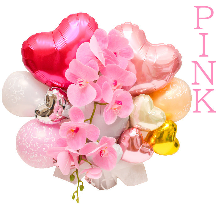 胡蝶蘭のアーティフィシャルフラワーのバルーンアレンジ♪結婚式や誕生日開店祝いに大人気のアレンジです ran1232