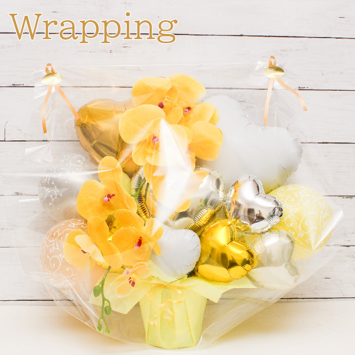 胡蝶蘭のアーティフィシャルフラワーのバルーンアレンジ♪結婚式や誕生日開店祝いに大人気のアレンジです ran1232