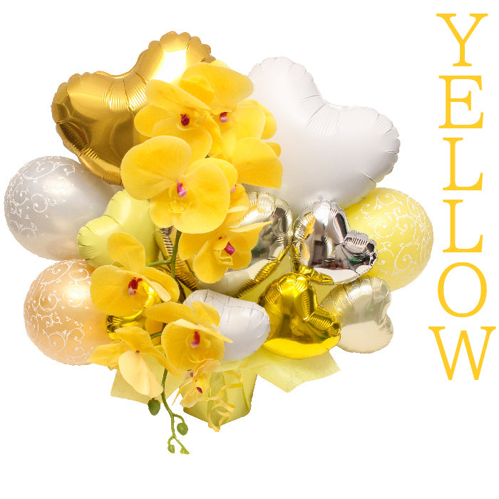 胡蝶蘭のアーティフィシャルフラワーのバルーンアレンジ♪結婚式や誕生日開店祝いに大人気のアレンジです ran1232