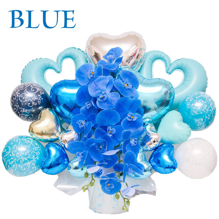 胡蝶蘭のアーティフィシャルフラワーのバルーンアレンジ♪結婚式や誕生日開店祝いに大人気のアレンジです ran1613