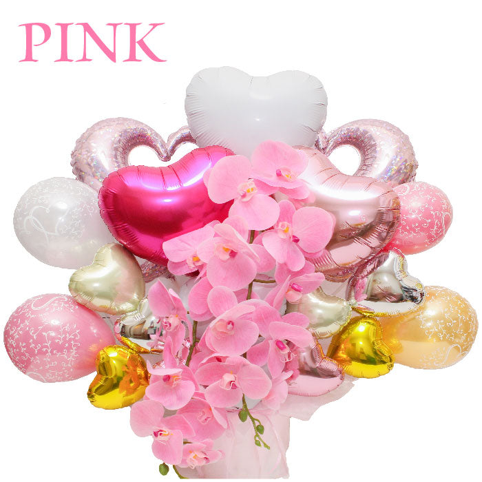 胡蝶蘭のアーティフィシャルフラワーのバルーンアレンジ♪結婚式や誕生日開店祝いに大人気のアレンジです ran1613