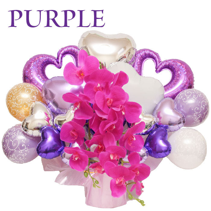 胡蝶蘭のアーティフィシャルフラワーのバルーンアレンジ♪結婚式や誕生日開店祝いに大人気のアレンジです ran1613