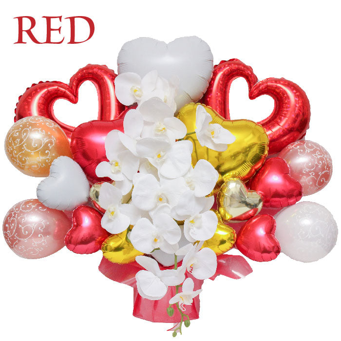 胡蝶蘭のアーティフィシャルフラワーのバルーンアレンジ♪結婚式や誕生日開店祝いに大人気のアレンジです ran1613