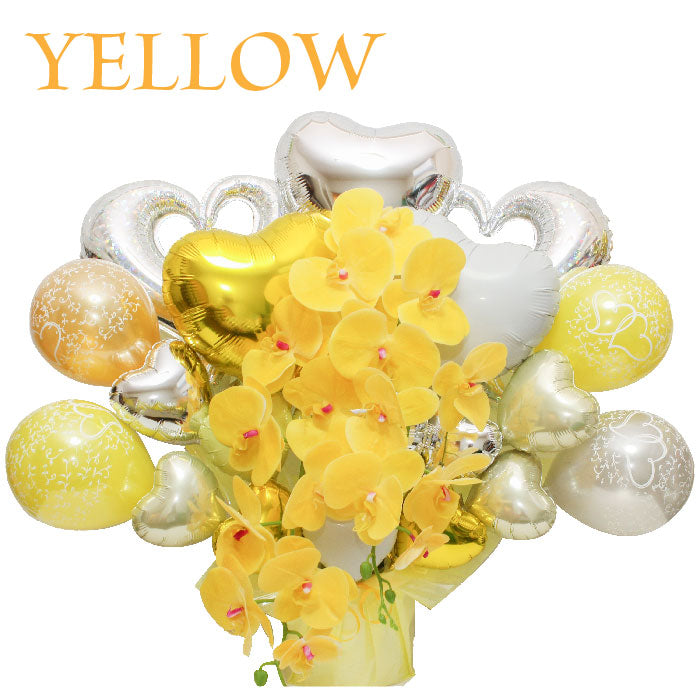 胡蝶蘭のアーティフィシャルフラワーのバルーンアレンジ♪結婚式や誕生日開店祝いに大人気のアレンジです ran1613