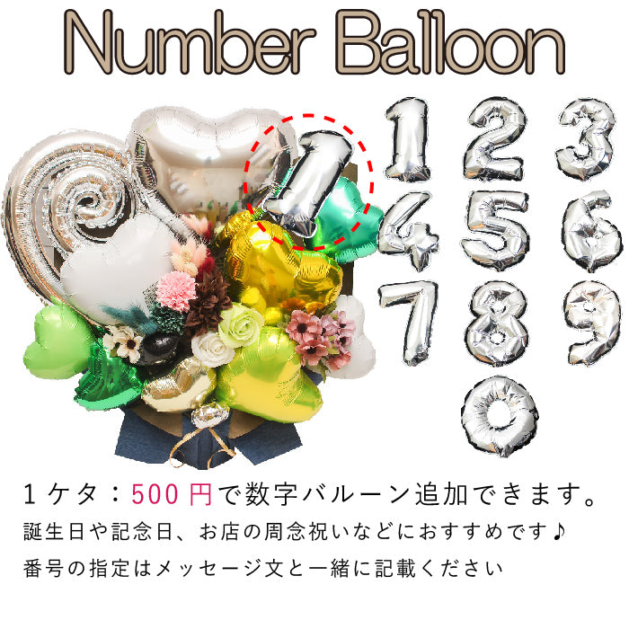 数字バルーン追加1桁 500円