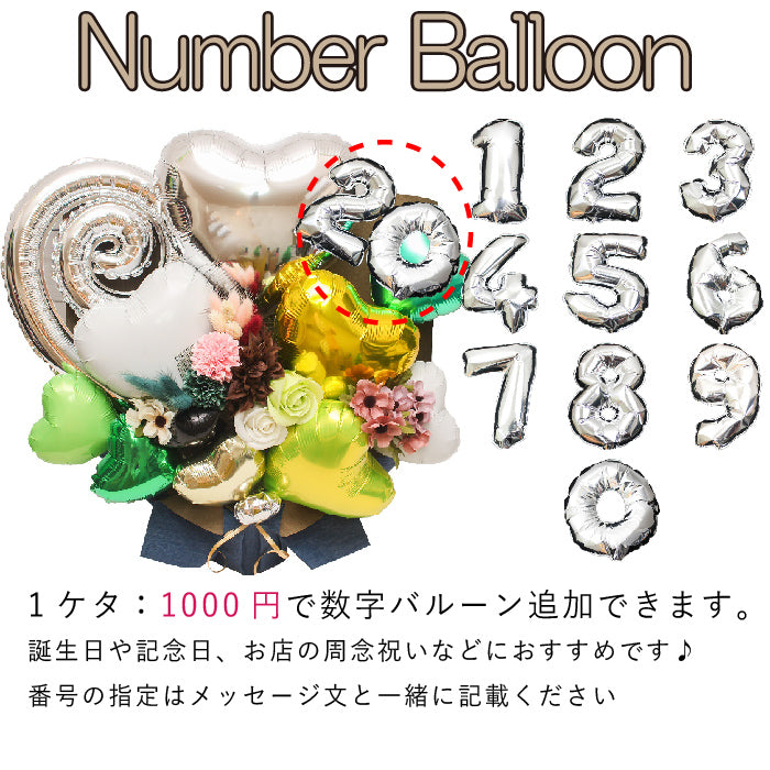 数字バルーン追加2桁 1000円