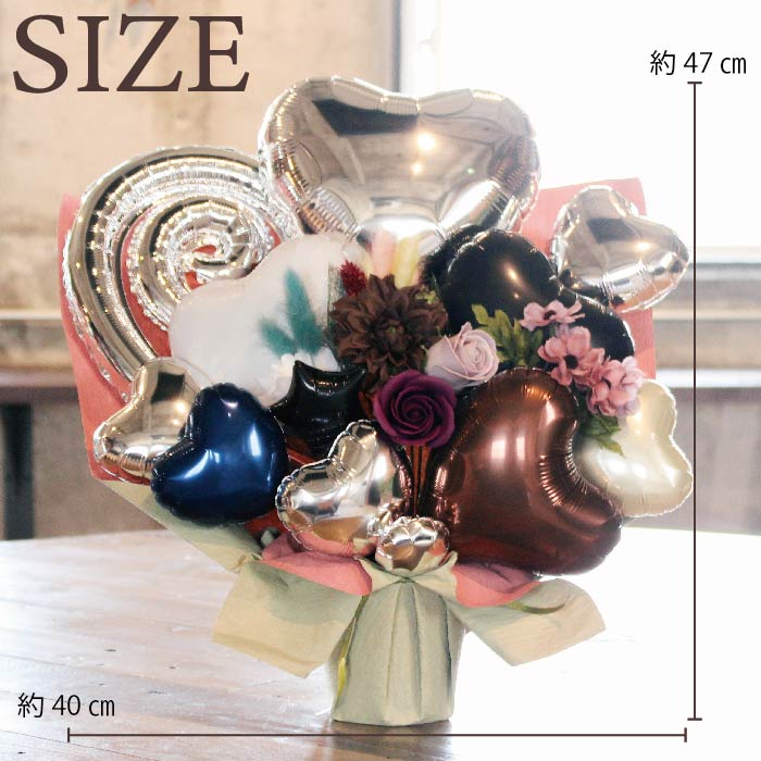 シックで大人っぽいバルーンアレンジ♪結婚式や誕生日開店祝いに大人気のアレンジです silver1208