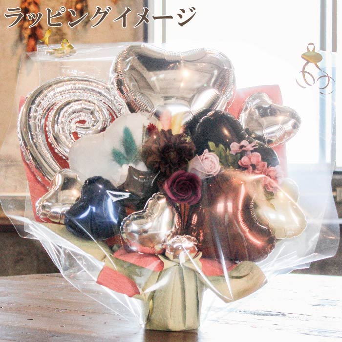 シックで大人っぽいバルーンアレンジ♪結婚式や誕生日開店祝いに大人気のアレンジです silver1208